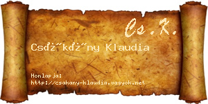 Csákány Klaudia névjegykártya