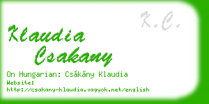 klaudia csakany business card