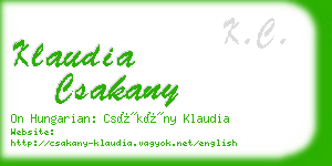 klaudia csakany business card